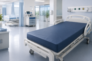 Maca Hospitalar Azul em Ambiente Clínico